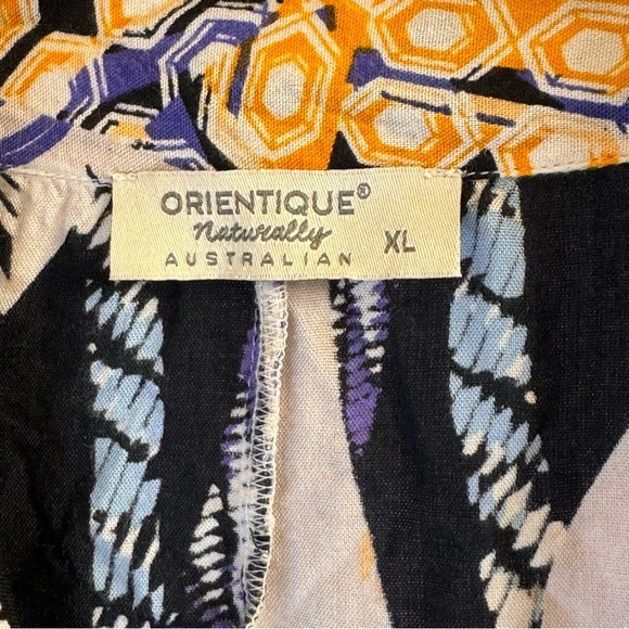 Orientique Women’s Abstract Open Front Cardigan Lightweight Layering Size XL - Picture 7 of 11